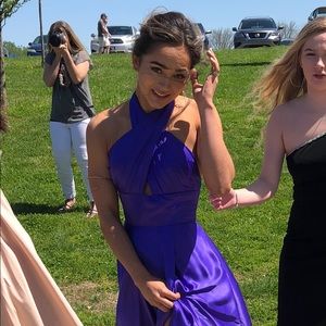 Sherri Hill Royalty Purple Satin Prom Dress